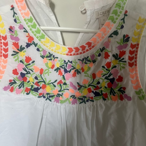 J.Crew Embroidered White Sleeveless Top - Picture 2 of 3